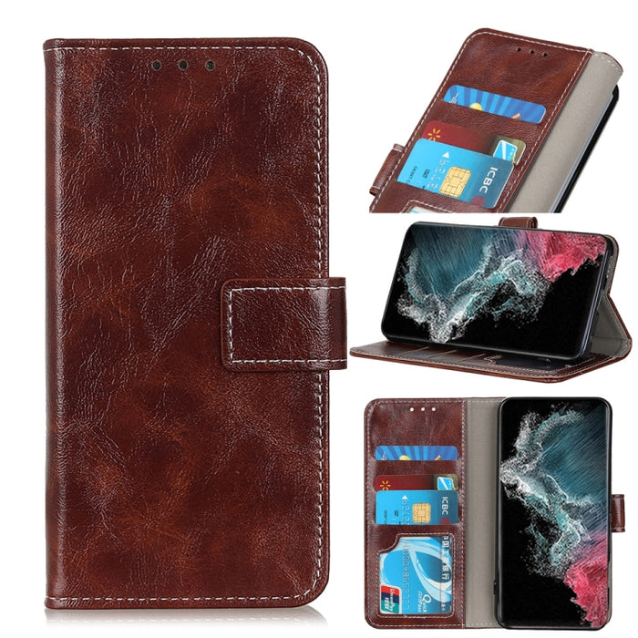 Retro Crazy Horse Texture Funda de cuero con tapa horizontal con soporte y ranuras para tarjetas y marco de fotos y billetera, For Samsung Galaxy S22 5G, For Samsung Galaxy S22+ 5G, For Samsung Galaxy S22 Ultra 5G, For Xiaomi Civi 5G