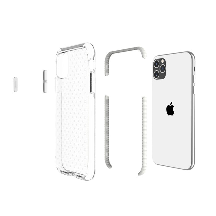 Estuche protector de TPU transparente a prueba de golpes con patrón de cuadrícula