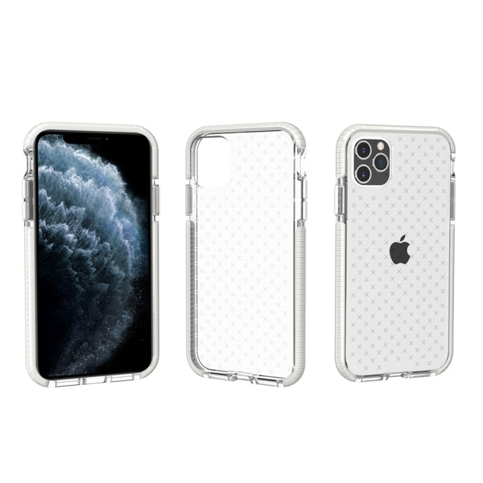 Estuche protector de TPU transparente a prueba de golpes con patrón de cuadrícula