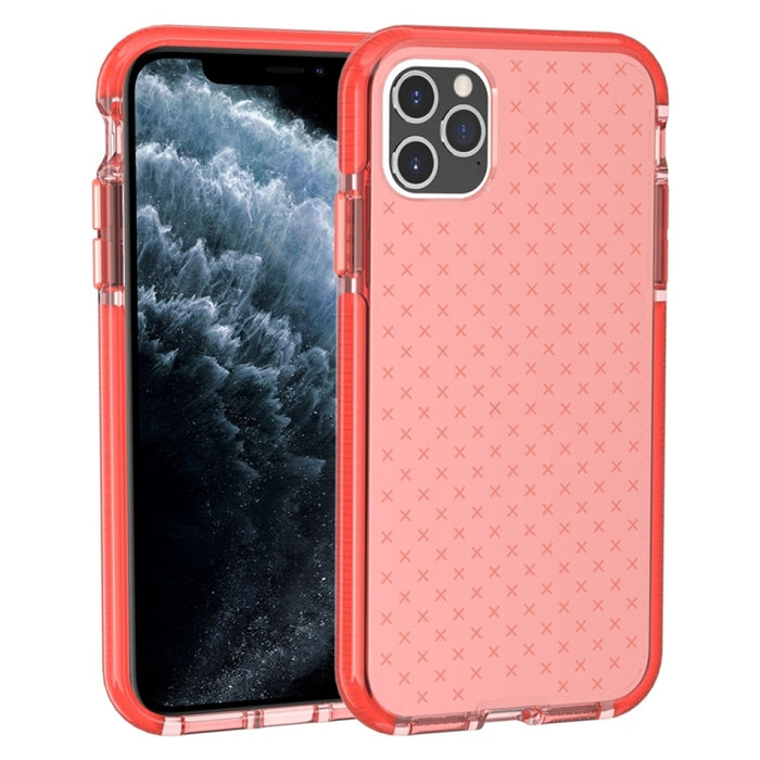 Estuche protector de TPU transparente a prueba de golpes con patrón de cuadrícula