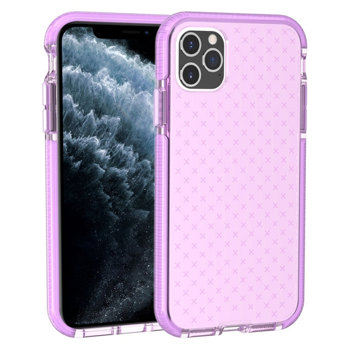 Estuche protector de TPU transparente a prueba de golpes con patrón de cuadrícula