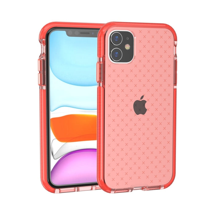 Estuche protector de TPU transparente a prueba de golpes con patrón de cuadrícula