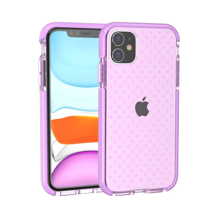 Estuche protector de TPU transparente a prueba de golpes con patrón de cuadrícula
