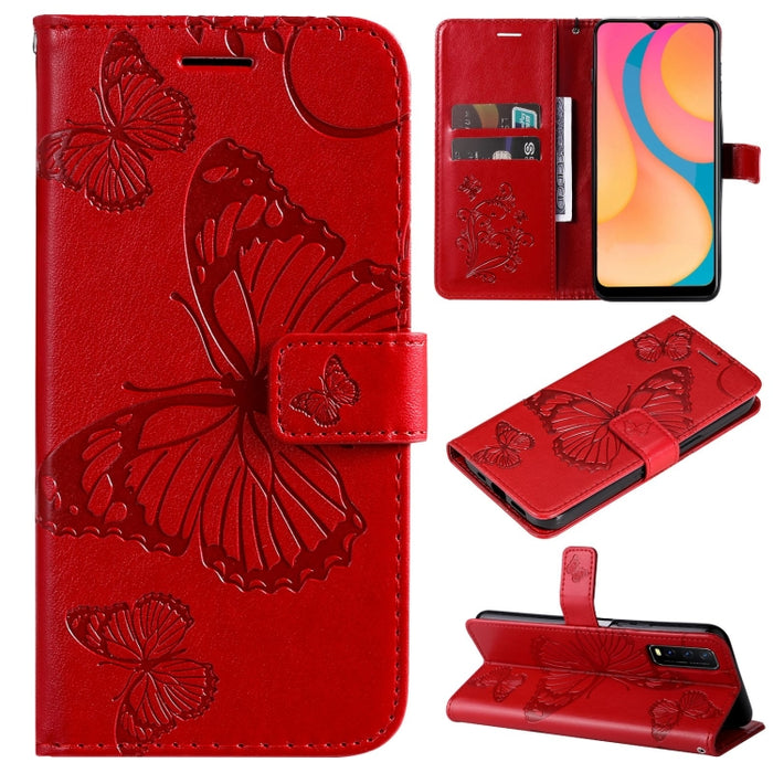 Estuche de cuero de PU con tapa horizontal y patrón de mariposa estampado prensado con soporte y ranuras para tarjetas y billetera y cordón, For vivo Y20 / Y20a / Y20s, For vivo Y21 2021 / Y21s / Y33s, For Xiaomi Mi 11T / 11T Pro