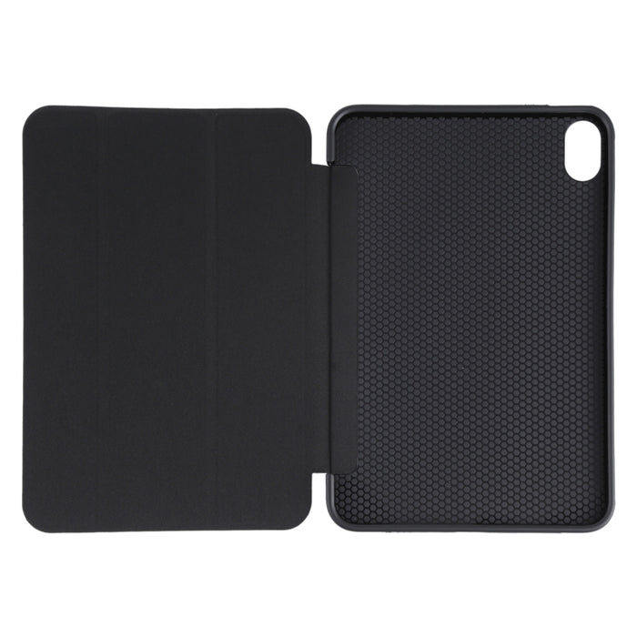 Estuche de cuero para tableta con tapa horizontal a prueba de golpes GEBEI con soporte de tres pliegues
