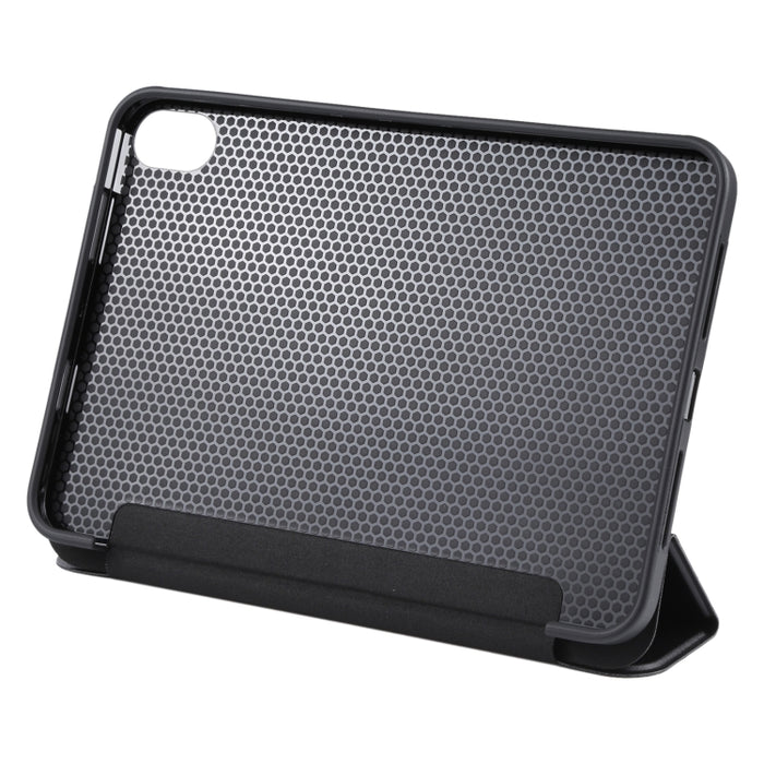 Estuche de cuero para tableta con tapa horizontal a prueba de golpes GEBEI con soporte de tres pliegues