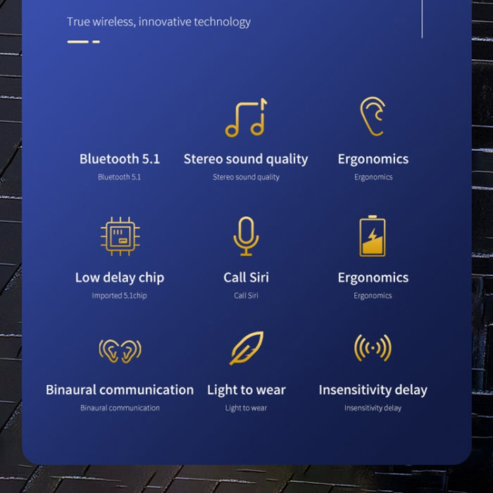 HXSJ Air-S4 Bluetooth 5.1 Auriculares estéreo HiFi inalámbricos verdaderos con estuche de carga