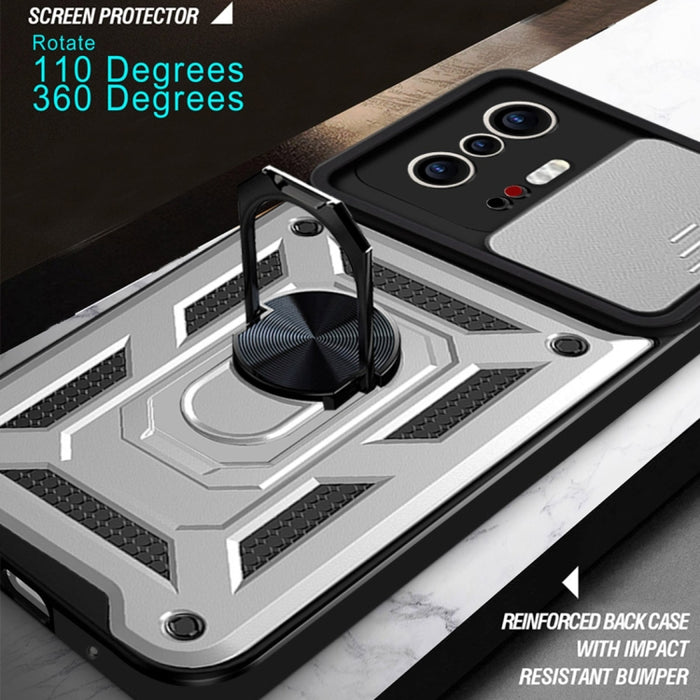 Diseño de cubierta de cámara deslizante Funda protectora de TPU + PC, For Xiaomi Mi 11T / 11T Pro