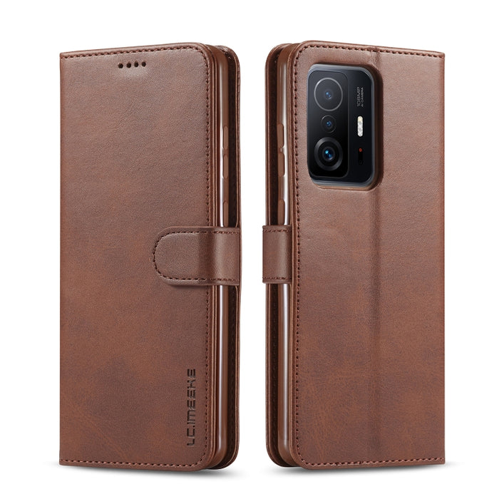 LC.IMEEKE Estuche de cuero con tapa horizontal para teléfono con textura de becerro, con soporte, ranuras para tarjetas y billetera, For Xiaomi Redmi Note 10 Lite, For Xiaomi Mi 11T / 11T Pro