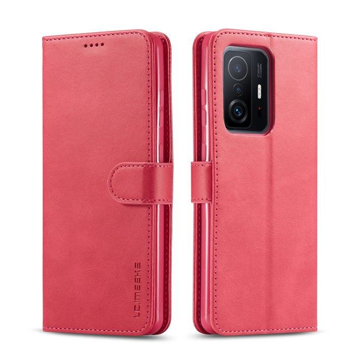 LC.IMEEKE Estuche de cuero con tapa horizontal para teléfono con textura de becerro, con soporte, ranuras para tarjetas y billetera, For Xiaomi Redmi Note 10 Lite, For Xiaomi Mi 11T / 11T Pro