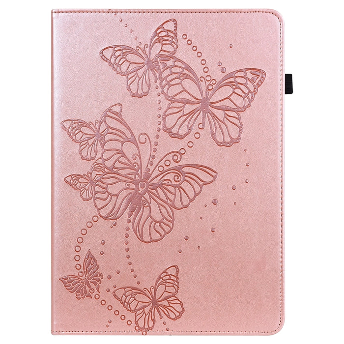 Estuche para tableta de cuero con tapa horizontal con diseño de mariposa en relieve