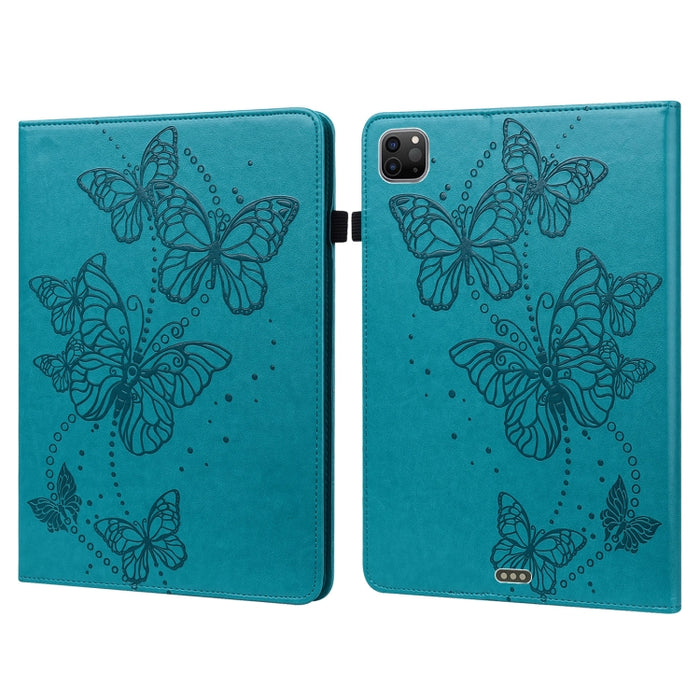 Estuche para tableta de cuero con tapa horizontal con diseño de mariposa en relieve