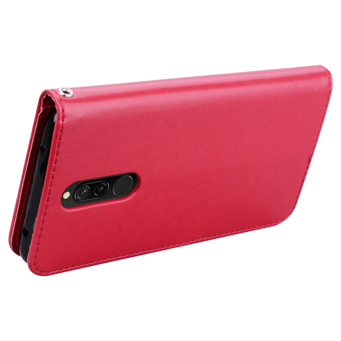 Estuche de cuero de PU con tapa horizontal en relieve rosa para Galaxy A10, con soporte y ranuras para tarjetas y billetera, For Xiaomi Redmi 8, For Xiaomi Redmi Note 8, For Xiaomi Redmi Note 8 Pro, For Galaxy A10s, For Galaxy A20s