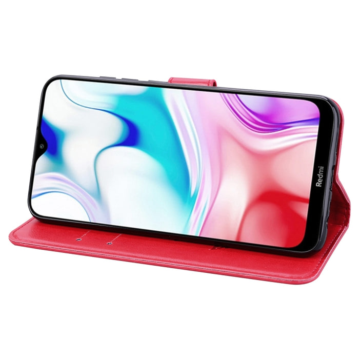 Estuche de cuero de PU con tapa horizontal en relieve rosa para Galaxy A10, con soporte y ranuras para tarjetas y billetera, For Xiaomi Redmi 8, For Xiaomi Redmi Note 8, For Xiaomi Redmi Note 8 Pro, For Galaxy A10s, For Galaxy A20s