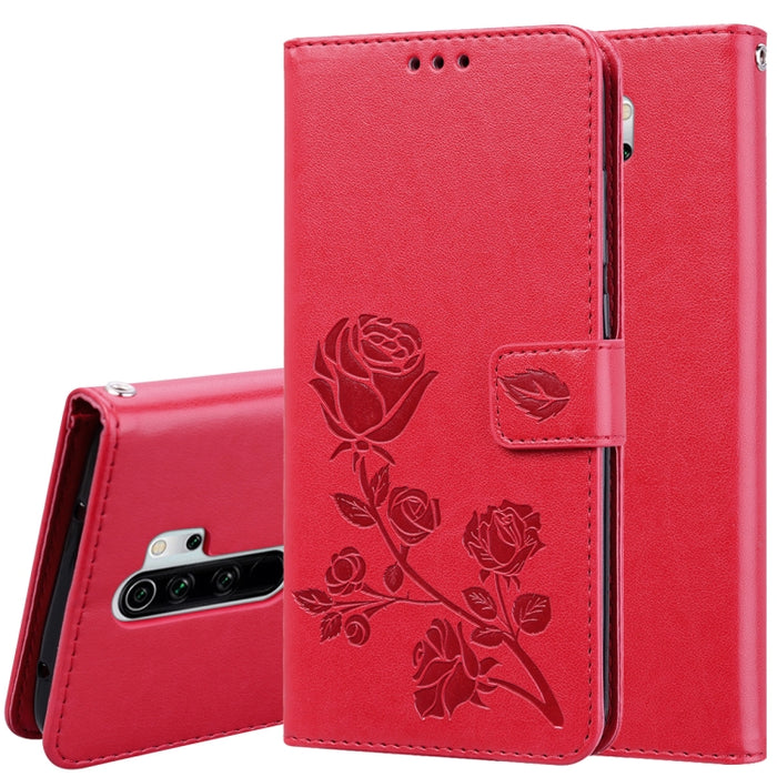 Estuche de cuero de PU con tapa horizontal en relieve rosa para Galaxy A10, con soporte y ranuras para tarjetas y billetera, For Xiaomi Redmi 8, For Xiaomi Redmi Note 8, For Xiaomi Redmi Note 8 Pro, For Galaxy A10s, For Galaxy A20s