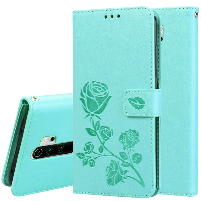 Estuche de cuero de PU con tapa horizontal en relieve rosa para Galaxy A10, con soporte y ranuras para tarjetas y billetera, For Xiaomi Redmi 8, For Xiaomi Redmi Note 8, For Xiaomi Redmi Note 8 Pro, For Galaxy A10s, For Galaxy A20s