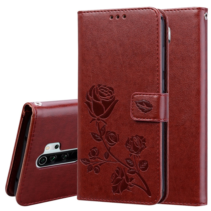 Estuche de cuero de PU con tapa horizontal en relieve rosa para Galaxy A10, con soporte y ranuras para tarjetas y billetera, For Xiaomi Redmi 8, For Xiaomi Redmi Note 8, For Xiaomi Redmi Note 8 Pro, For Galaxy A10s, For Galaxy A20s