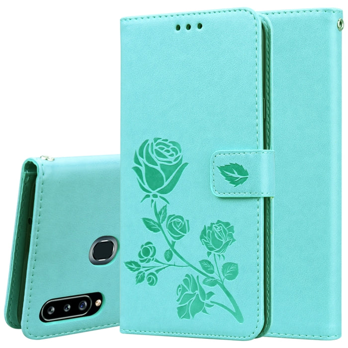 Estuche de cuero de PU con tapa horizontal en relieve rosa para Galaxy A10, con soporte y ranuras para tarjetas y billetera, For Xiaomi Redmi 8, For Xiaomi Redmi Note 8, For Xiaomi Redmi Note 8 Pro, For Galaxy A10s, For Galaxy A20s