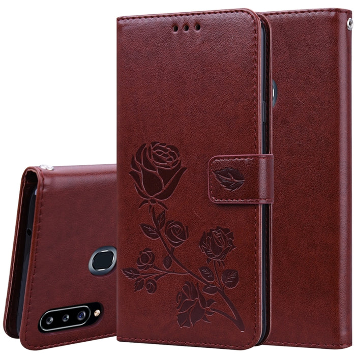 Estuche de cuero de PU con tapa horizontal en relieve rosa para Galaxy A10, con soporte y ranuras para tarjetas y billetera, For Xiaomi Redmi 8, For Xiaomi Redmi Note 8, For Xiaomi Redmi Note 8 Pro, For Galaxy A10s, For Galaxy A20s
