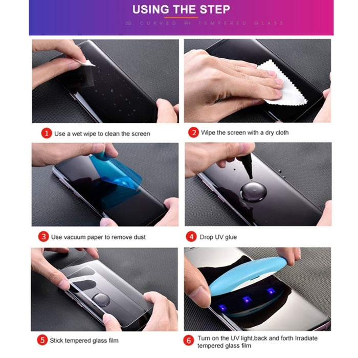Película de vidrio templado de pegamento completo curvo líquido UV, For Xiaomi Civi