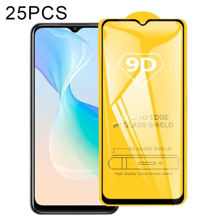 25 PCS 9D Película de vidrio templado de pantalla completa con pegamento completo, For Xiaomi Redmi 8A Pro (25 PCS), For Xiaomi Poco M3 Pro (25 PCS), For vivo Y33s / Y76s / T1x / Y76 5G (25 PCS)                                                          ...