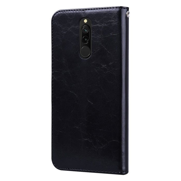 Estuche de cuero con tapa horizontal con textura de cera de aceite de estilo comercial, con soporte y ranuras para tarjetas y billetera, For Xiaomi Redmi 8, For Xiaomi Redmi 8A, For Xiaomi Redmi Note 8, For Xiaomi Redmi Note 8 Pro, For Galaxy A10s