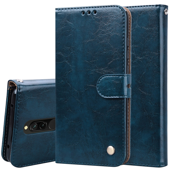 Estuche de cuero con tapa horizontal con textura de cera de aceite de estilo comercial, con soporte y ranuras para tarjetas y billetera, For Xiaomi Redmi 8, For Xiaomi Redmi 8A, For Xiaomi Redmi Note 8, For Xiaomi Redmi Note 8 Pro, For Galaxy A10s