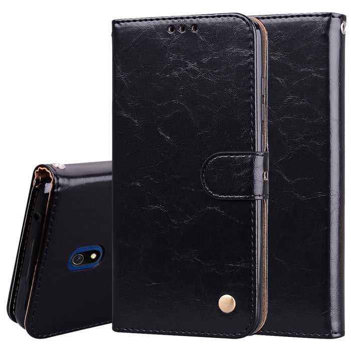 Estuche de cuero con tapa horizontal con textura de cera de aceite de estilo comercial, con soporte y ranuras para tarjetas y billetera, For Xiaomi Redmi 8, For Xiaomi Redmi 8A, For Xiaomi Redmi Note 8, For Xiaomi Redmi Note 8 Pro, For Galaxy A10s