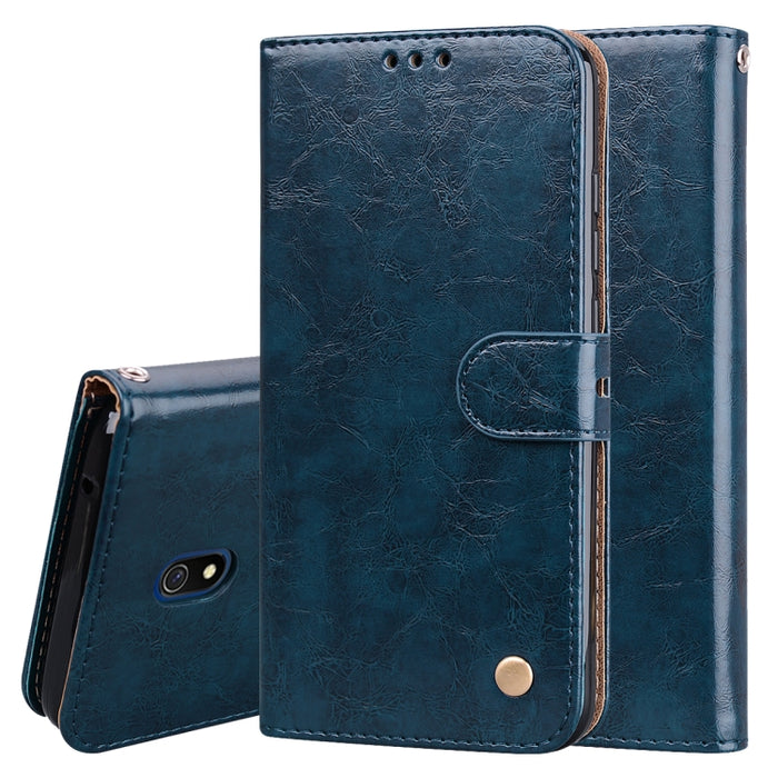 Estuche de cuero con tapa horizontal con textura de cera de aceite de estilo comercial, con soporte y ranuras para tarjetas y billetera, For Xiaomi Redmi 8, For Xiaomi Redmi 8A, For Xiaomi Redmi Note 8, For Xiaomi Redmi Note 8 Pro, For Galaxy A10s