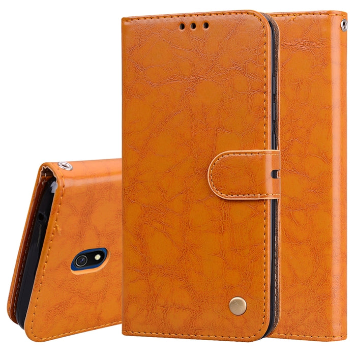 Estuche de cuero con tapa horizontal con textura de cera de aceite de estilo comercial, con soporte y ranuras para tarjetas y billetera, For Xiaomi Redmi 8, For Xiaomi Redmi 8A, For Xiaomi Redmi Note 8, For Xiaomi Redmi Note 8 Pro, For Galaxy A10s