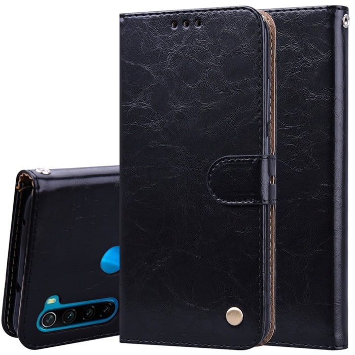 Estuche de cuero con tapa horizontal con textura de cera de aceite de estilo comercial, con soporte y ranuras para tarjetas y billetera, For Xiaomi Redmi 8, For Xiaomi Redmi 8A, For Xiaomi Redmi Note 8, For Xiaomi Redmi Note 8 Pro, For Galaxy A10s