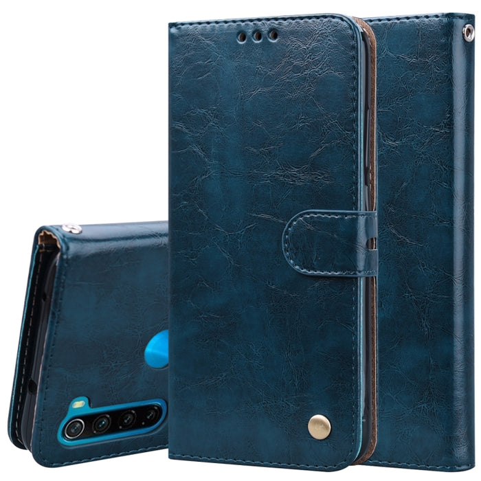 Estuche de cuero con tapa horizontal con textura de cera de aceite de estilo comercial, con soporte y ranuras para tarjetas y billetera, For Xiaomi Redmi 8, For Xiaomi Redmi 8A, For Xiaomi Redmi Note 8, For Xiaomi Redmi Note 8 Pro, For Galaxy A10s
