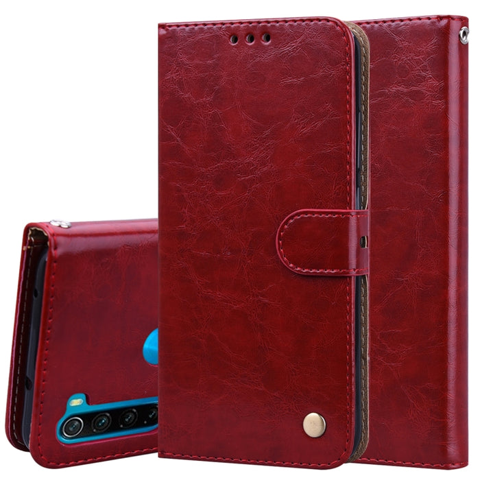 Estuche de cuero con tapa horizontal con textura de cera de aceite de estilo comercial, con soporte y ranuras para tarjetas y billetera, For Xiaomi Redmi 8, For Xiaomi Redmi 8A, For Xiaomi Redmi Note 8, For Xiaomi Redmi Note 8 Pro, For Galaxy A10s