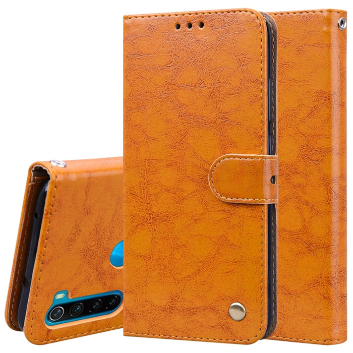 Estuche de cuero con tapa horizontal con textura de cera de aceite de estilo comercial, con soporte y ranuras para tarjetas y billetera, For Xiaomi Redmi 8, For Xiaomi Redmi 8A, For Xiaomi Redmi Note 8, For Xiaomi Redmi Note 8 Pro, For Galaxy A10s