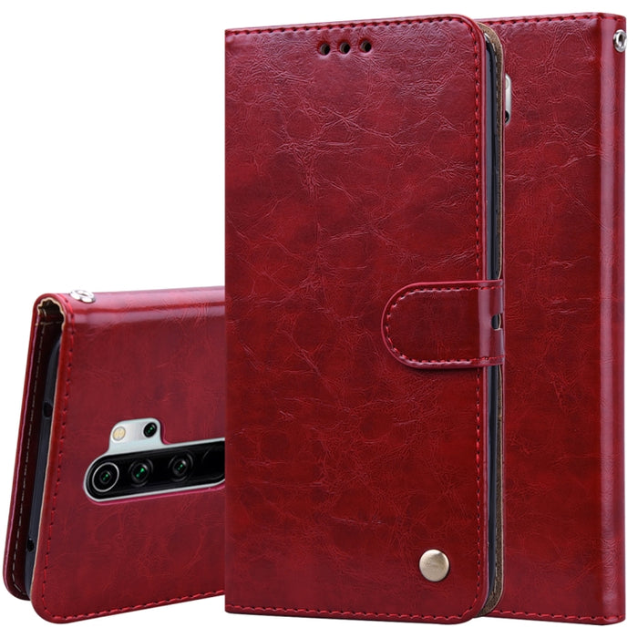 Estuche de cuero con tapa horizontal con textura de cera de aceite de estilo comercial, con soporte y ranuras para tarjetas y billetera, For Xiaomi Redmi 8, For Xiaomi Redmi 8A, For Xiaomi Redmi Note 8, For Xiaomi Redmi Note 8 Pro, For Galaxy A10s