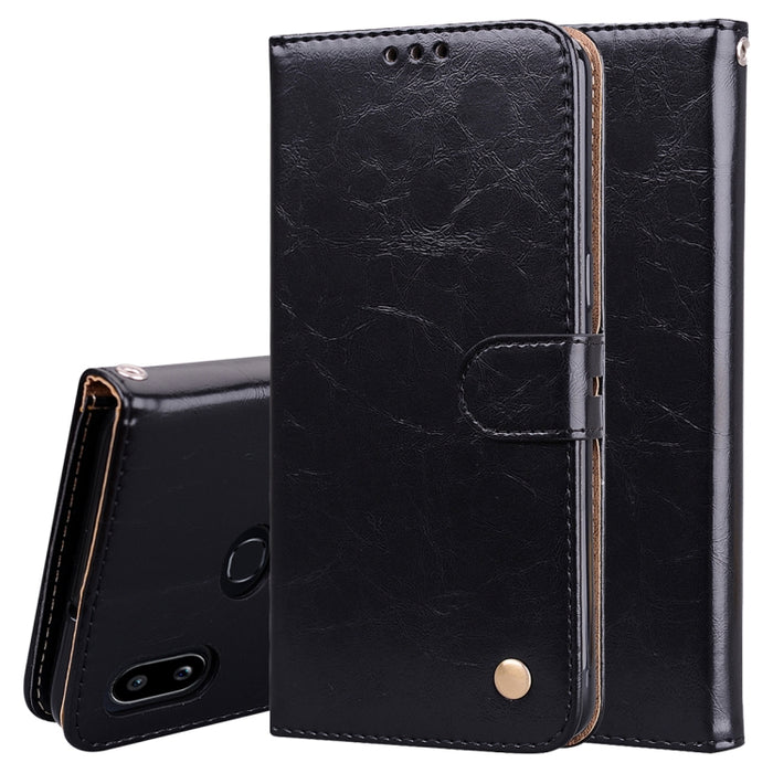Estuche de cuero con tapa horizontal con textura de cera de aceite de estilo comercial, con soporte y ranuras para tarjetas y billetera, For Xiaomi Redmi 8, For Xiaomi Redmi 8A, For Xiaomi Redmi Note 8, For Xiaomi Redmi Note 8 Pro, For Galaxy A10s