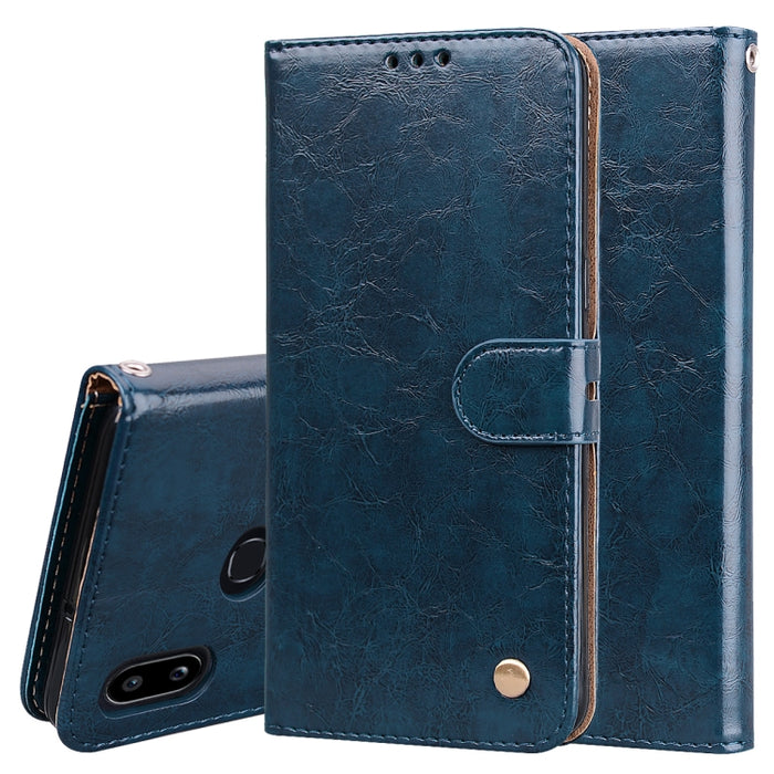 Estuche de cuero con tapa horizontal con textura de cera de aceite de estilo comercial, con soporte y ranuras para tarjetas y billetera, For Xiaomi Redmi 8, For Xiaomi Redmi 8A, For Xiaomi Redmi Note 8, For Xiaomi Redmi Note 8 Pro, For Galaxy A10s
