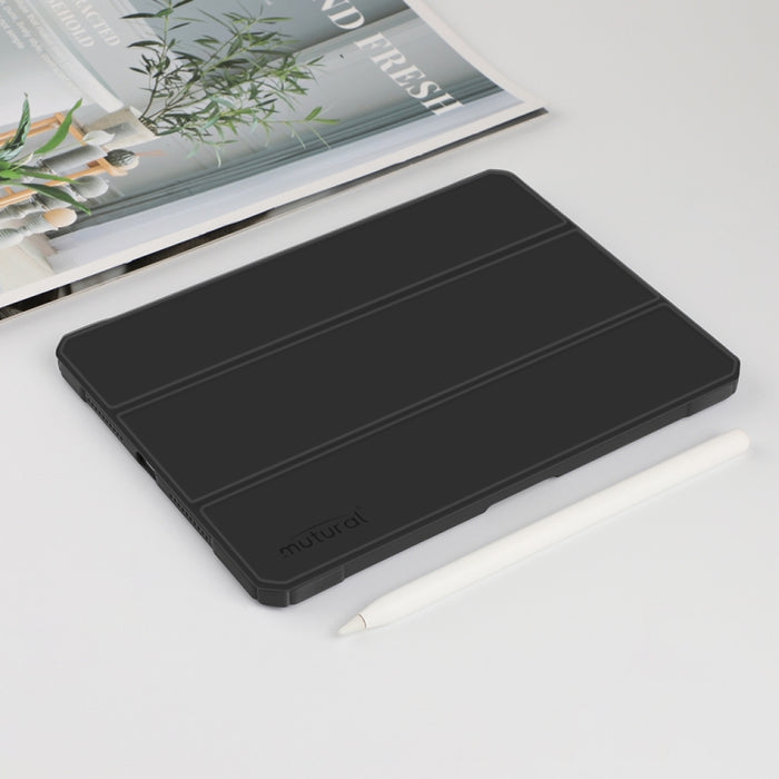 Estuche de cuero para tableta con tapa horizontal de la serie Mutural Pinyue con soporte y ranura para bolígrafo y función de suspensión / activación