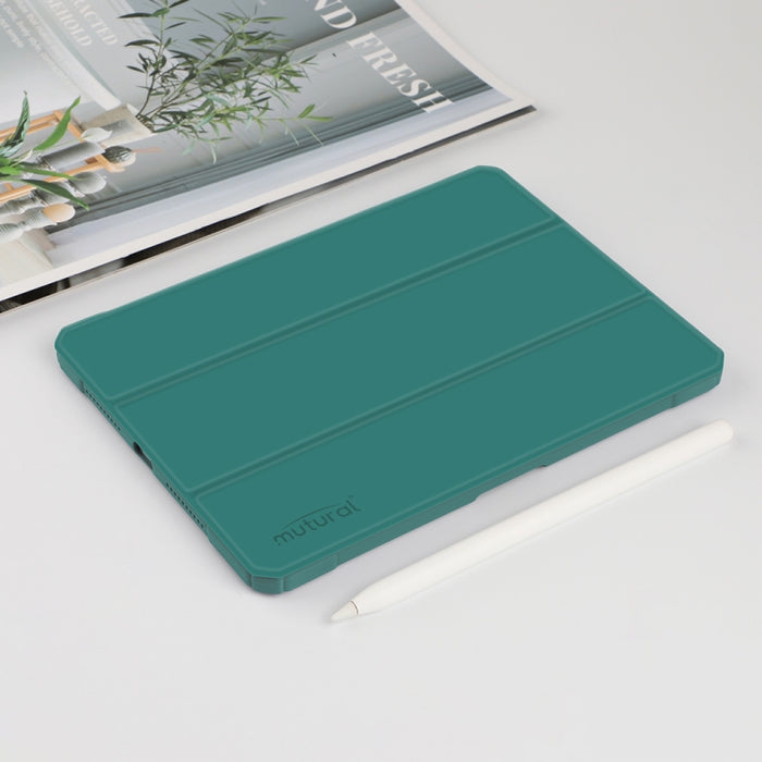 Estuche de cuero para tableta con tapa horizontal de la serie Mutural Pinyue con soporte y ranura para bolígrafo y función de suspensión / activación