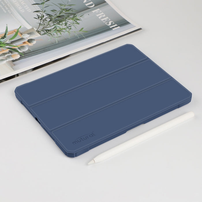 Estuche de cuero para tableta con tapa horizontal de la serie Mutural Pinyue con soporte y ranura para bolígrafo y función de suspensión / activación