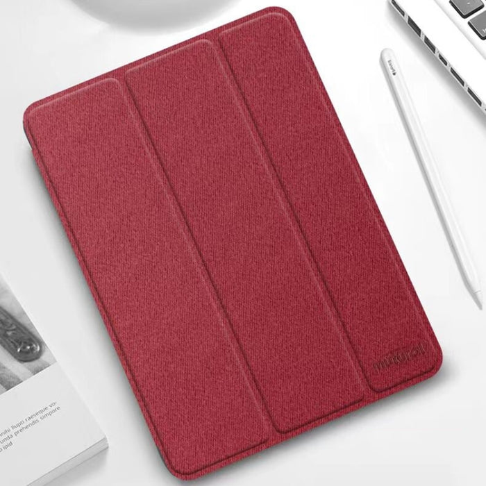 Funda de cuero para tableta con tapa horizontal y textura de patrón de tela de la serie Mutural YASHI