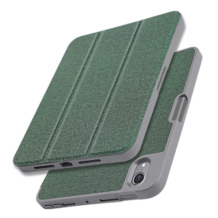 Funda de cuero para tableta con tapa horizontal y textura de patrón de tela de la serie Mutural YASHI