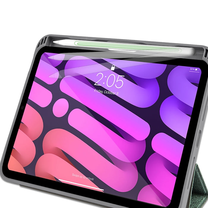 Funda de cuero para tableta con tapa horizontal y textura de patrón de tela de la serie Mutural YASHI