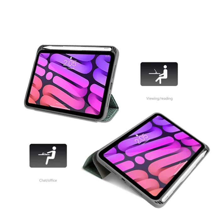 Funda de cuero para tableta con tapa horizontal y textura de patrón de tela de la serie Mutural YASHI