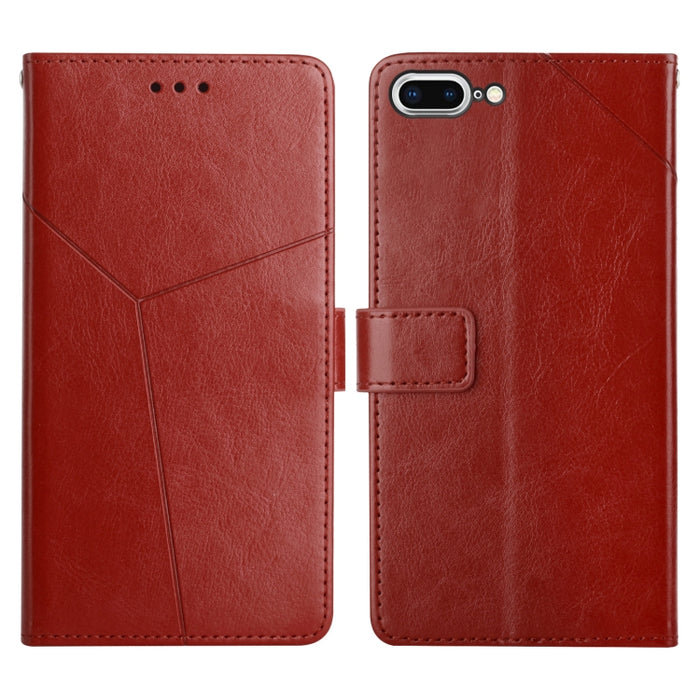 Estuche para teléfono de cuero con tapa horizontal y costuras en Y con soporte y ranuras para tarjetas y billetera y marco de fotos