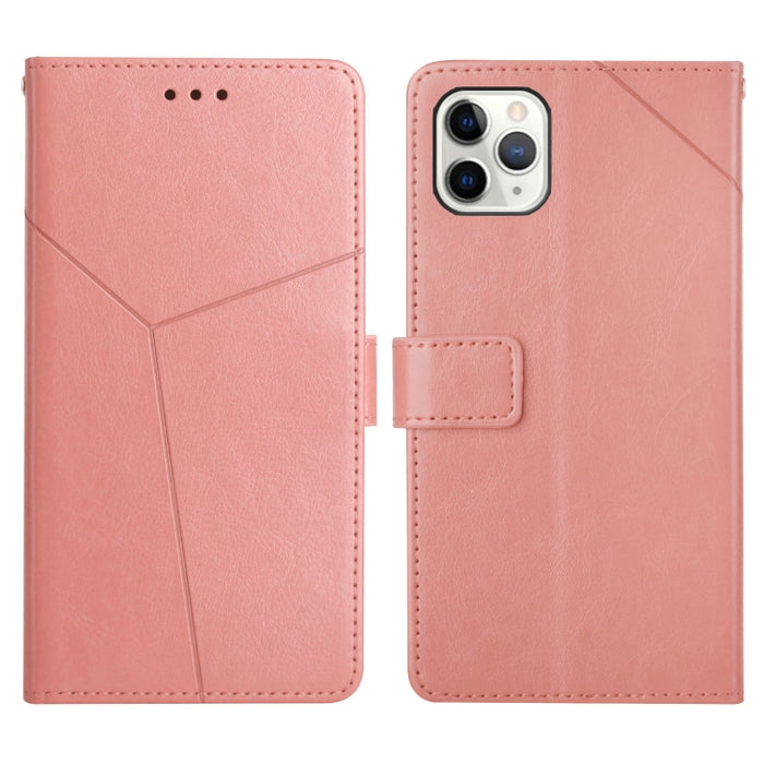 Estuche para teléfono de cuero con tapa horizontal y costuras en Y con soporte y ranuras para tarjetas y billetera y marco de fotos