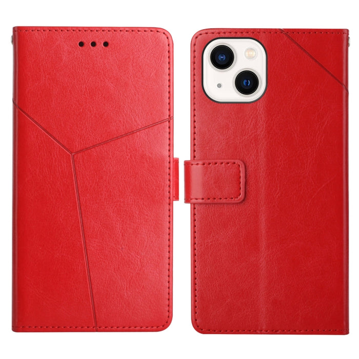 Estuche para teléfono de cuero con tapa horizontal y costuras en Y con soporte y ranuras para tarjetas y billetera y marco de fotos