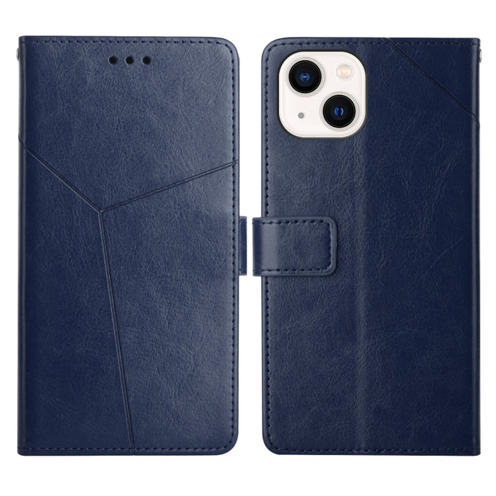 Estuche para teléfono de cuero con tapa horizontal y costuras en Y con soporte y ranuras para tarjetas y billetera y marco de fotos