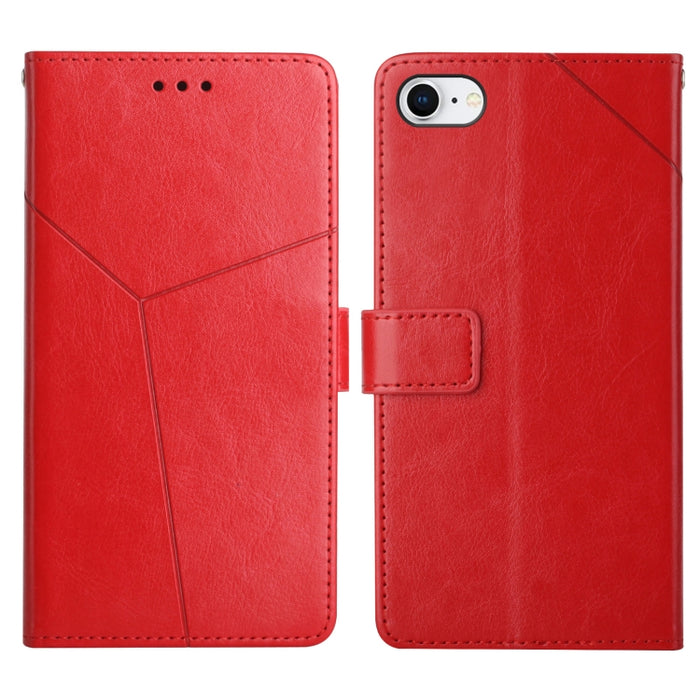 Estuche para teléfono de cuero con tapa horizontal y costuras en Y con soporte y ranuras para tarjetas y billetera y marco de fotos