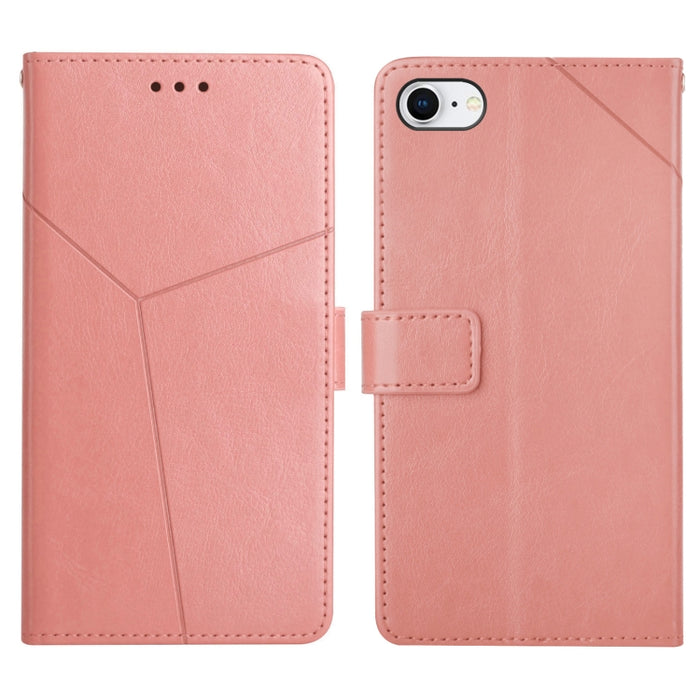 Estuche para teléfono de cuero con tapa horizontal y costuras en Y con soporte y ranuras para tarjetas y billetera y marco de fotos